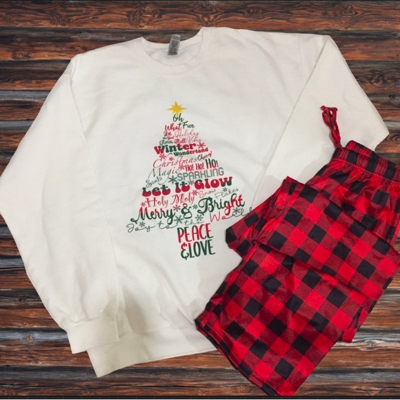 🌹HP🌹Christmas Holiday Vibe Lounge Sweatshirt & Pants Set -Please Read - Picture 4 of 7